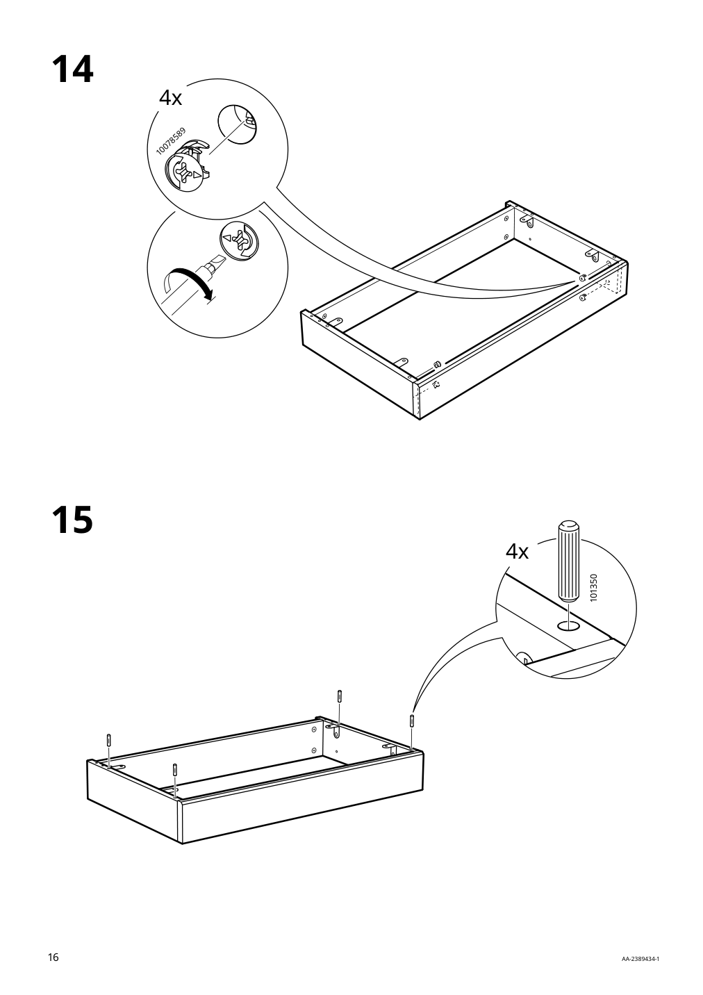 Assembly instructions for IKEA Havsta cabinet with base gray beige | Page 16 - IKEA HAVSTA storage combination with doors 095.347.53