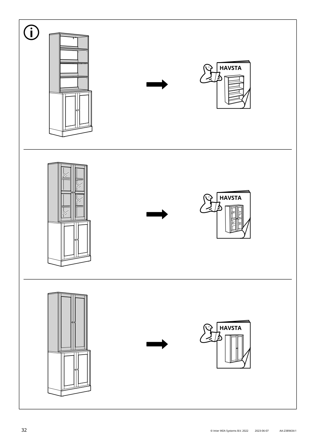 Assembly instructions for IKEA Havsta cabinet with base gray beige | Page 32 - IKEA HAVSTA storage combination with doors 095.347.53