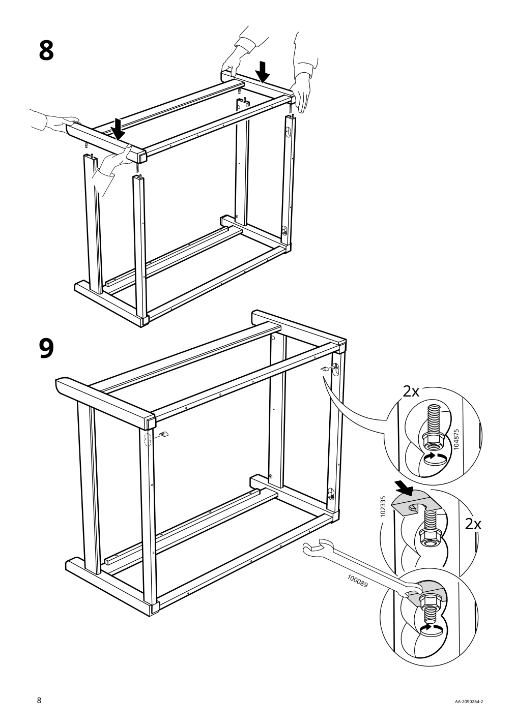 Assembly instructions for IKEA Havsta coffee table dark brown | Page 8 - IKEA HAVSTA coffee table 204.041.99