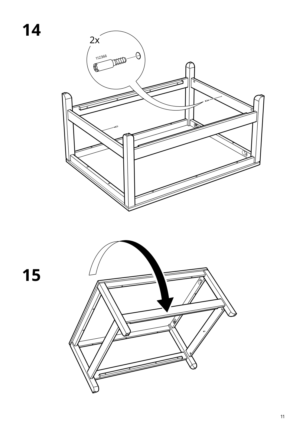 Assembly instructions for IKEA Havsta coffee table gray | Page 11 - IKEA HAVSTA coffee table 004.142.03