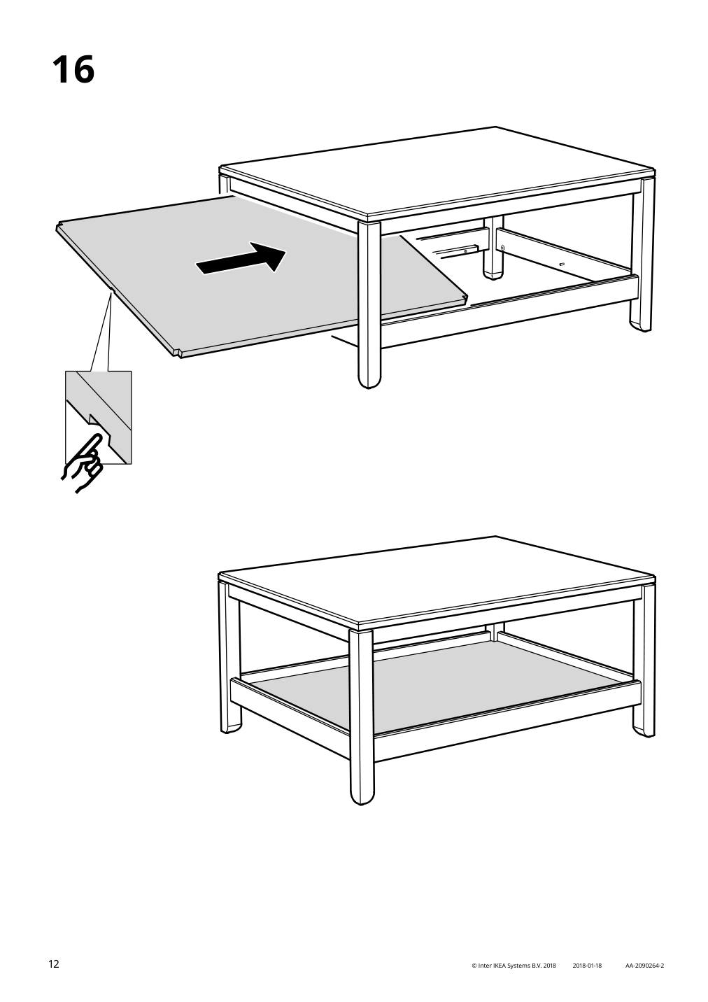 Assembly instructions for IKEA Havsta coffee table white | Page 12 - IKEA HAVSTA coffee table 004.042.04