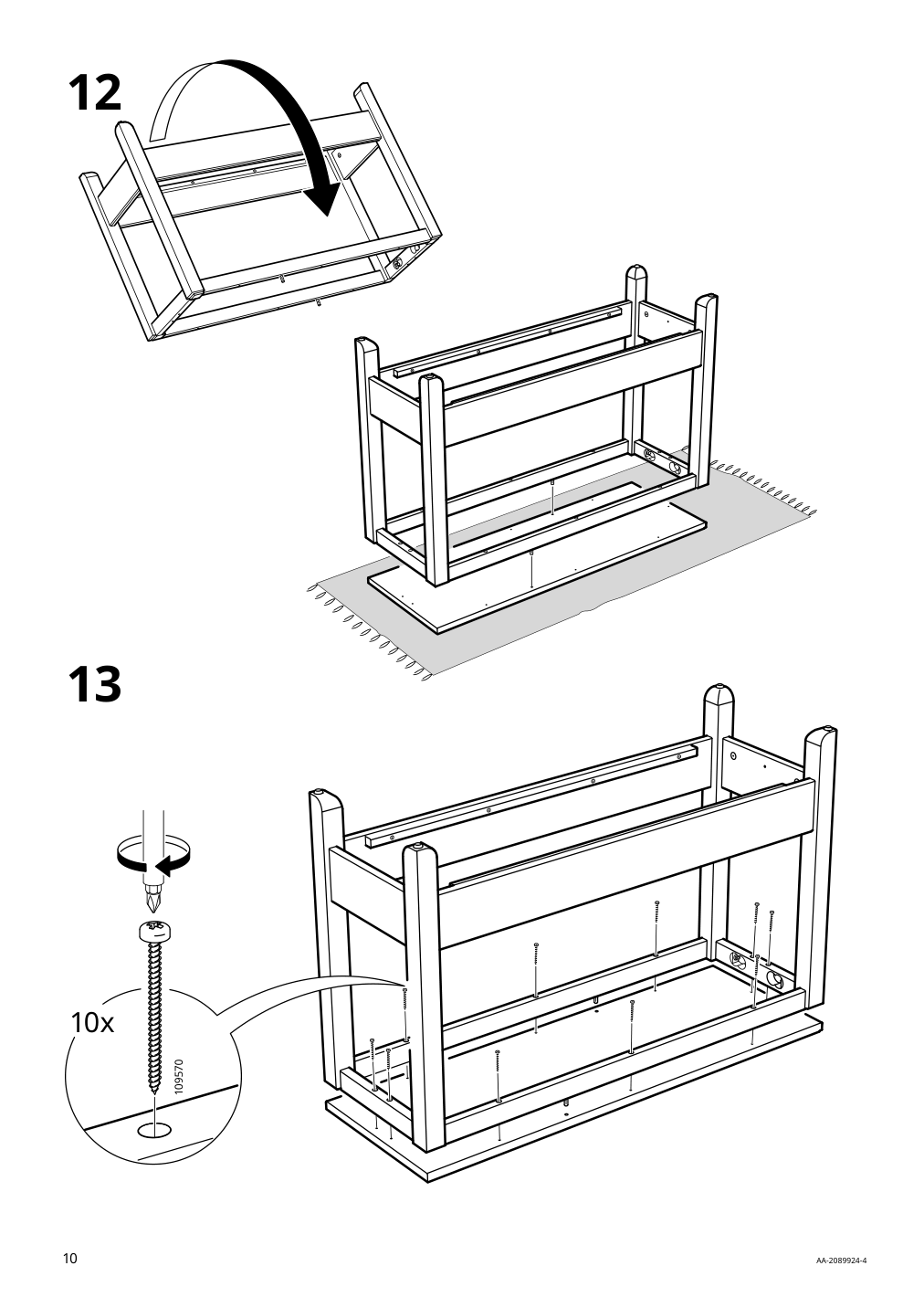 Assembly instructions for IKEA Havsta console table white | Page 10 - IKEA HAVSTA console table 404.042.02