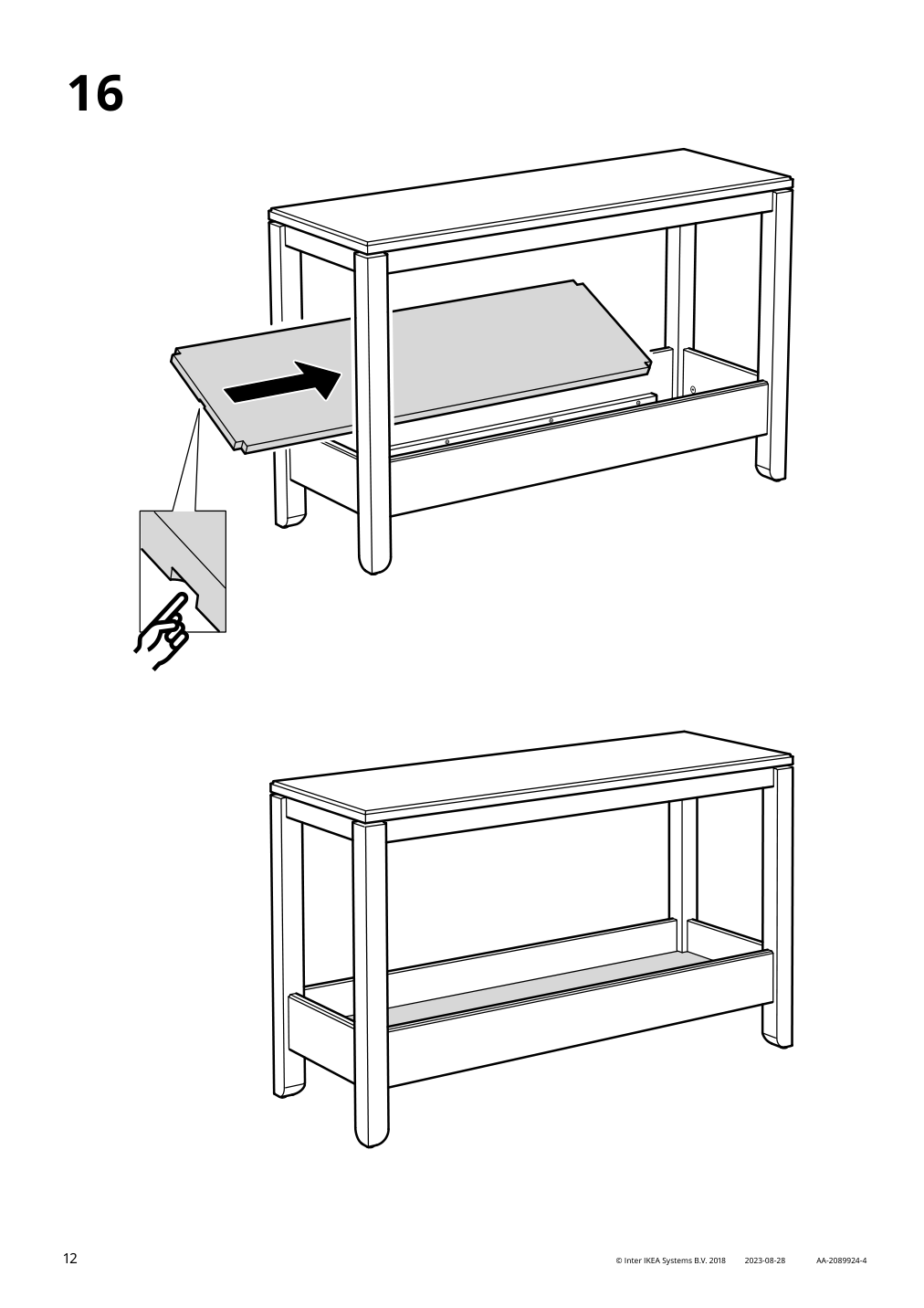 Assembly instructions for IKEA Havsta console table white | Page 12 - IKEA HAVSTA console table 404.042.02