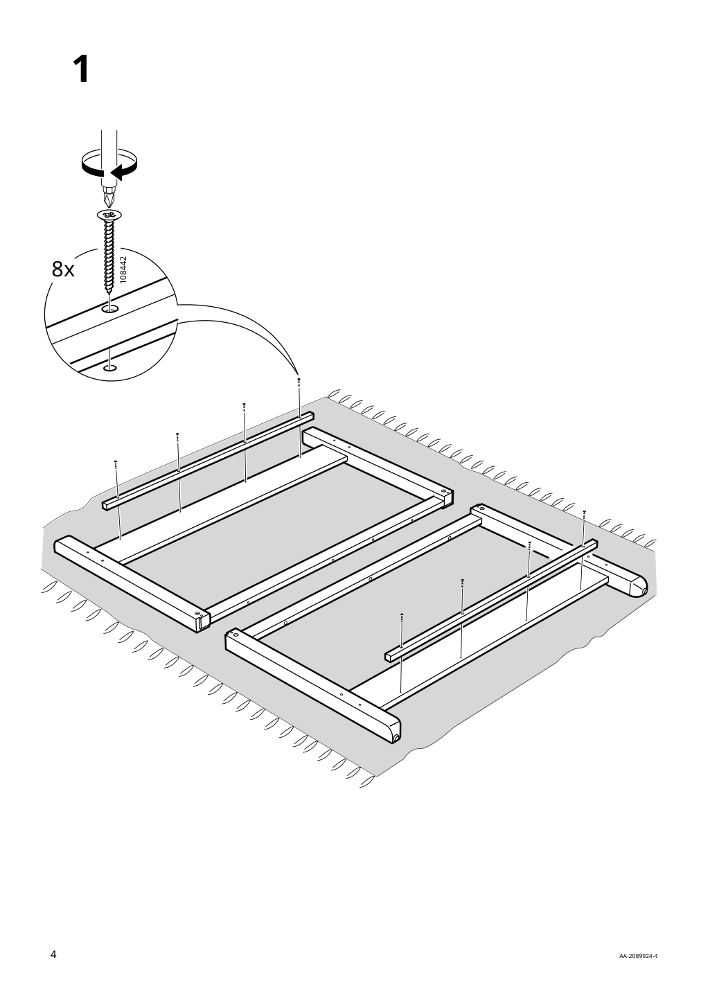 Assembly instructions for IKEA Havsta console table white | Page 4 - IKEA HAVSTA console table 404.042.02