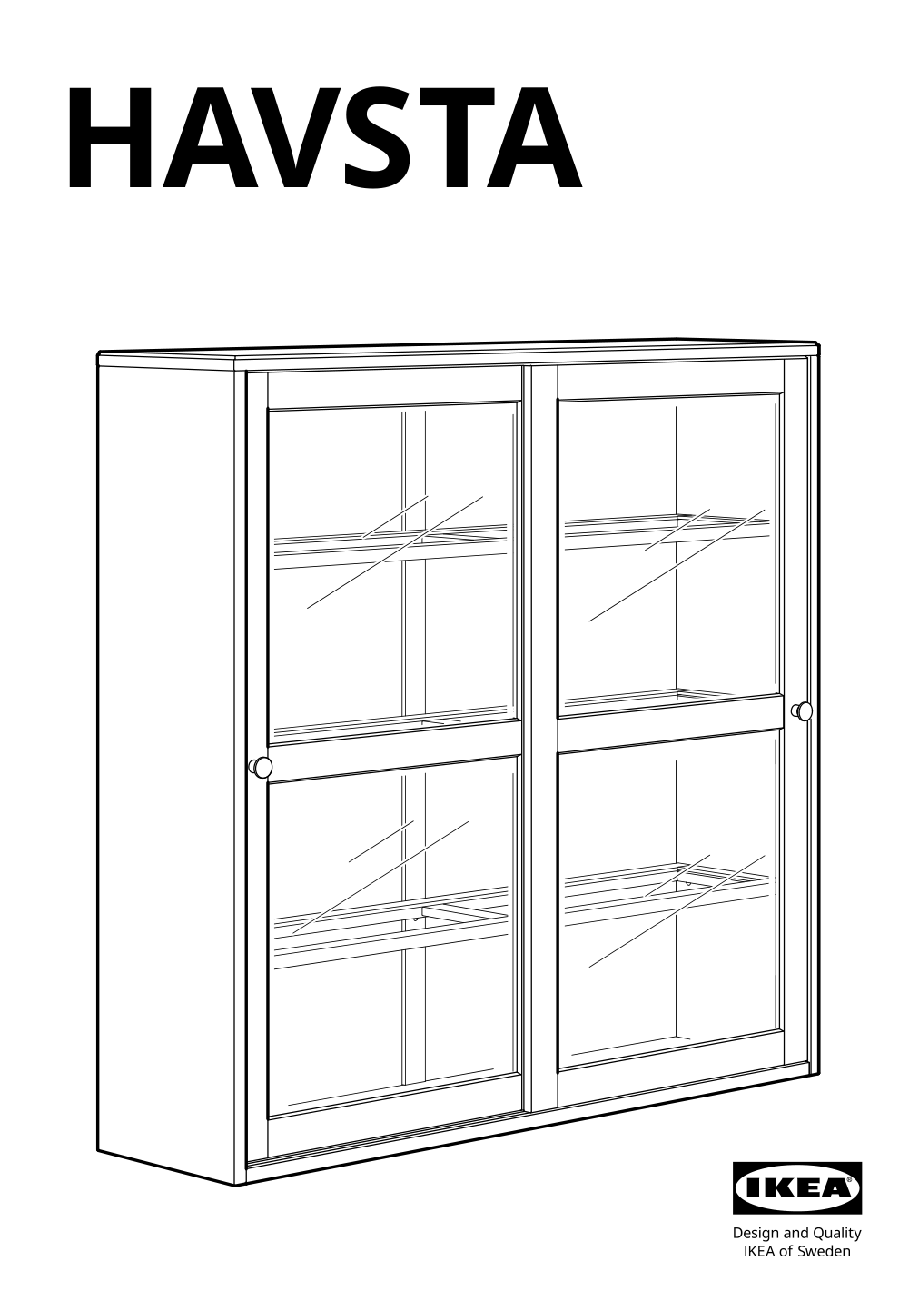 Assembly instructions for IKEA Havsta glass door cabinet black | Page 1 - IKEA HAVSTA storage with sliding glass doors 595.348.78