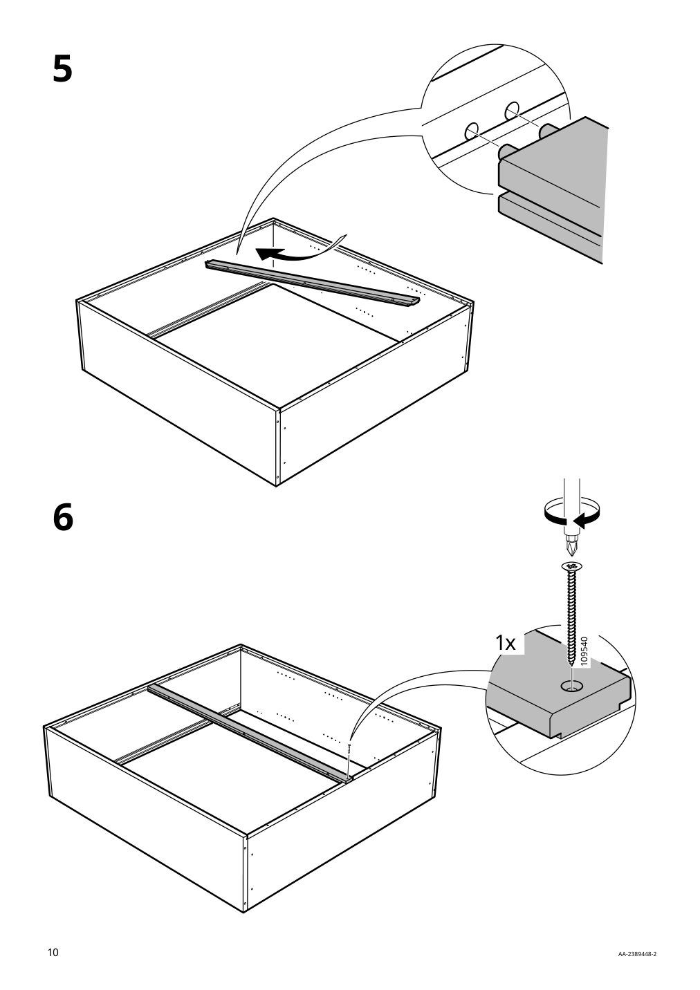 Assembly instructions for IKEA Havsta glass door cabinet black | Page 10 - IKEA HAVSTA storage with sliding glass doors 595.348.78