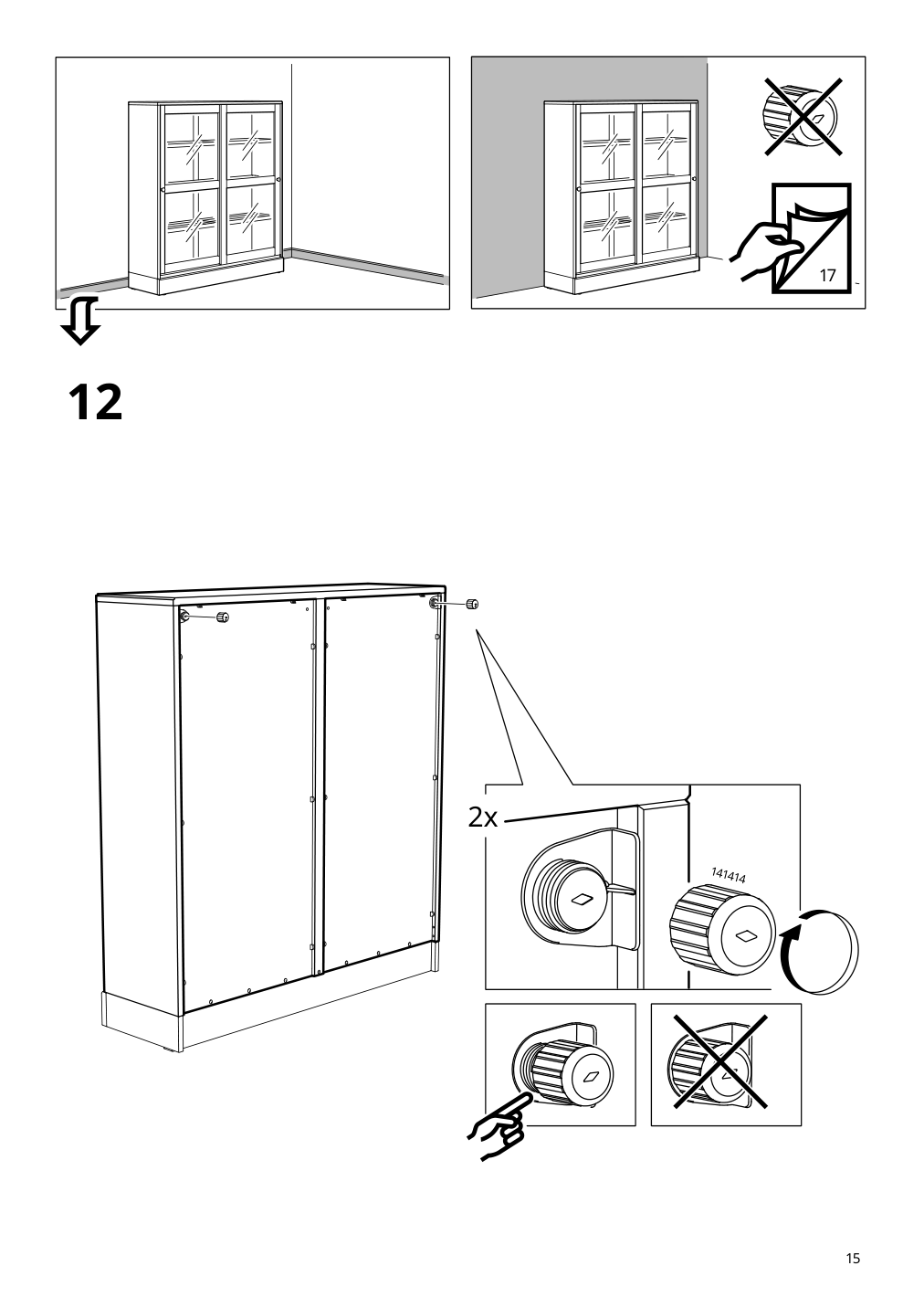 Assembly instructions for IKEA Havsta glass door cabinet black | Page 15 - IKEA HAVSTA storage with sliding glass doors 595.348.78