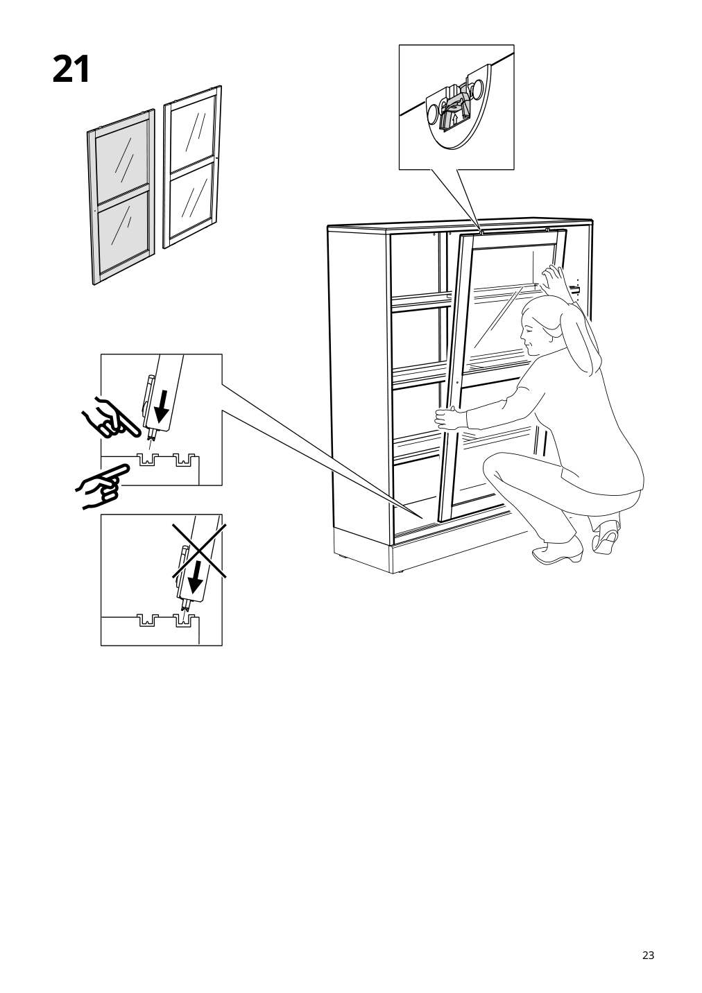 Assembly instructions for IKEA Havsta glass door cabinet black | Page 23 - IKEA HAVSTA storage with sliding glass doors 595.348.78