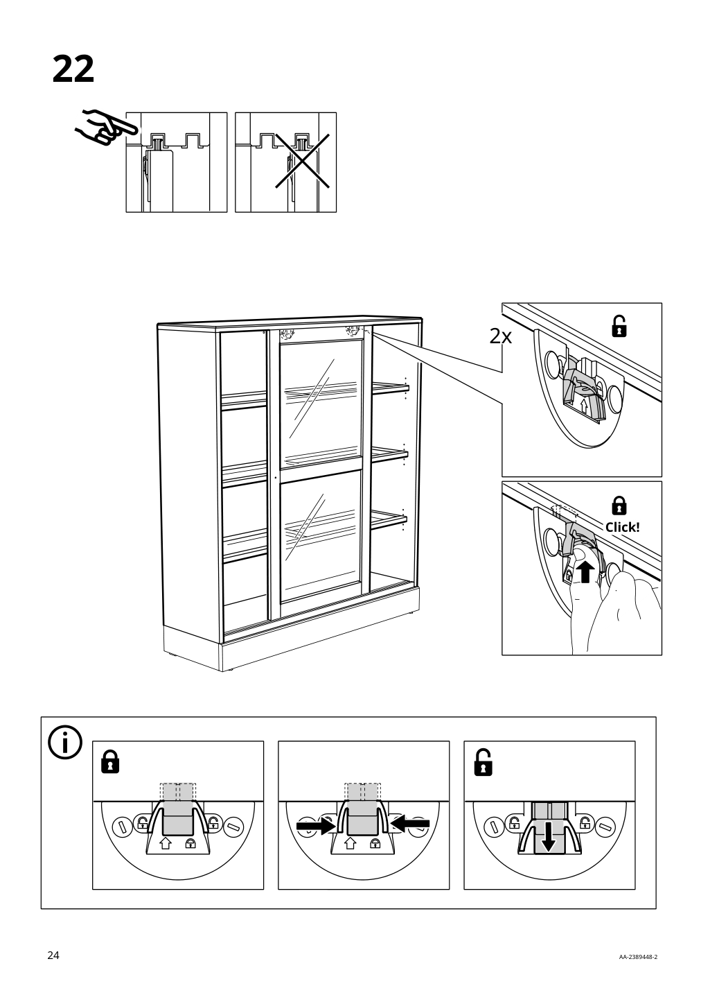 Assembly instructions for IKEA Havsta glass door cabinet black | Page 24 - IKEA HAVSTA storage with sliding glass doors 595.348.78