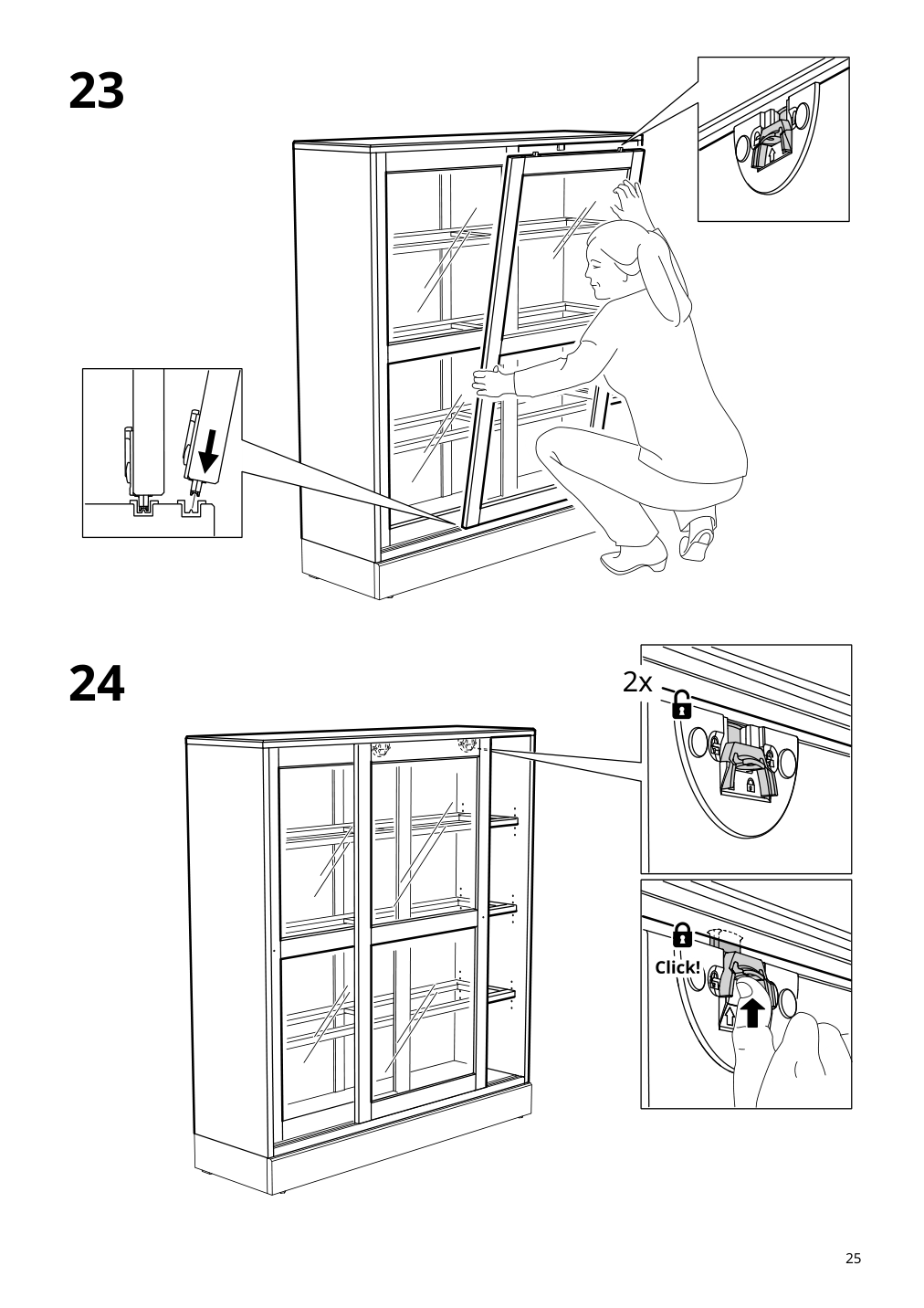 Assembly instructions for IKEA Havsta glass door cabinet black | Page 25 - IKEA HAVSTA storage with sliding glass doors 595.348.78