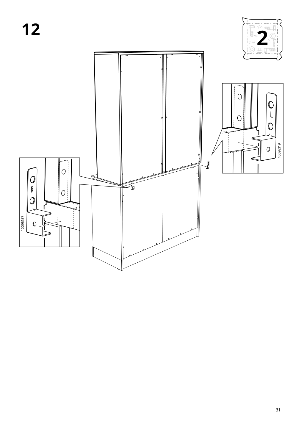 Assembly instructions for IKEA Havsta glass door cabinet black | Page 31 - IKEA HAVSTA storage with sliding glass doors 595.348.78