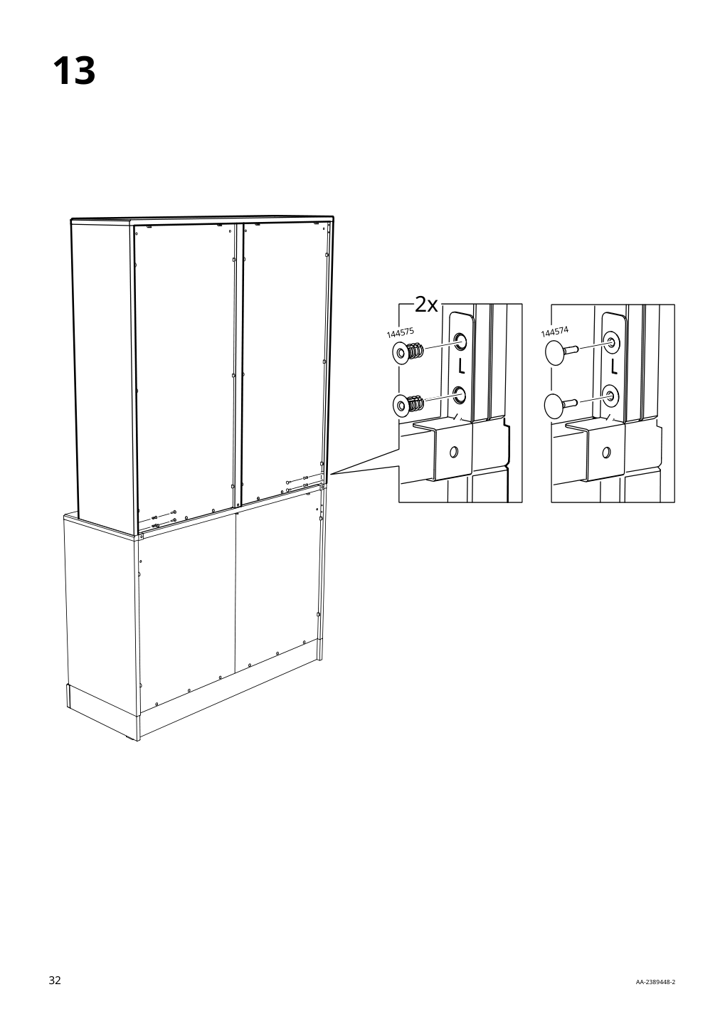 Assembly instructions for IKEA Havsta glass door cabinet black | Page 32 - IKEA HAVSTA storage with sliding glass doors 595.348.78