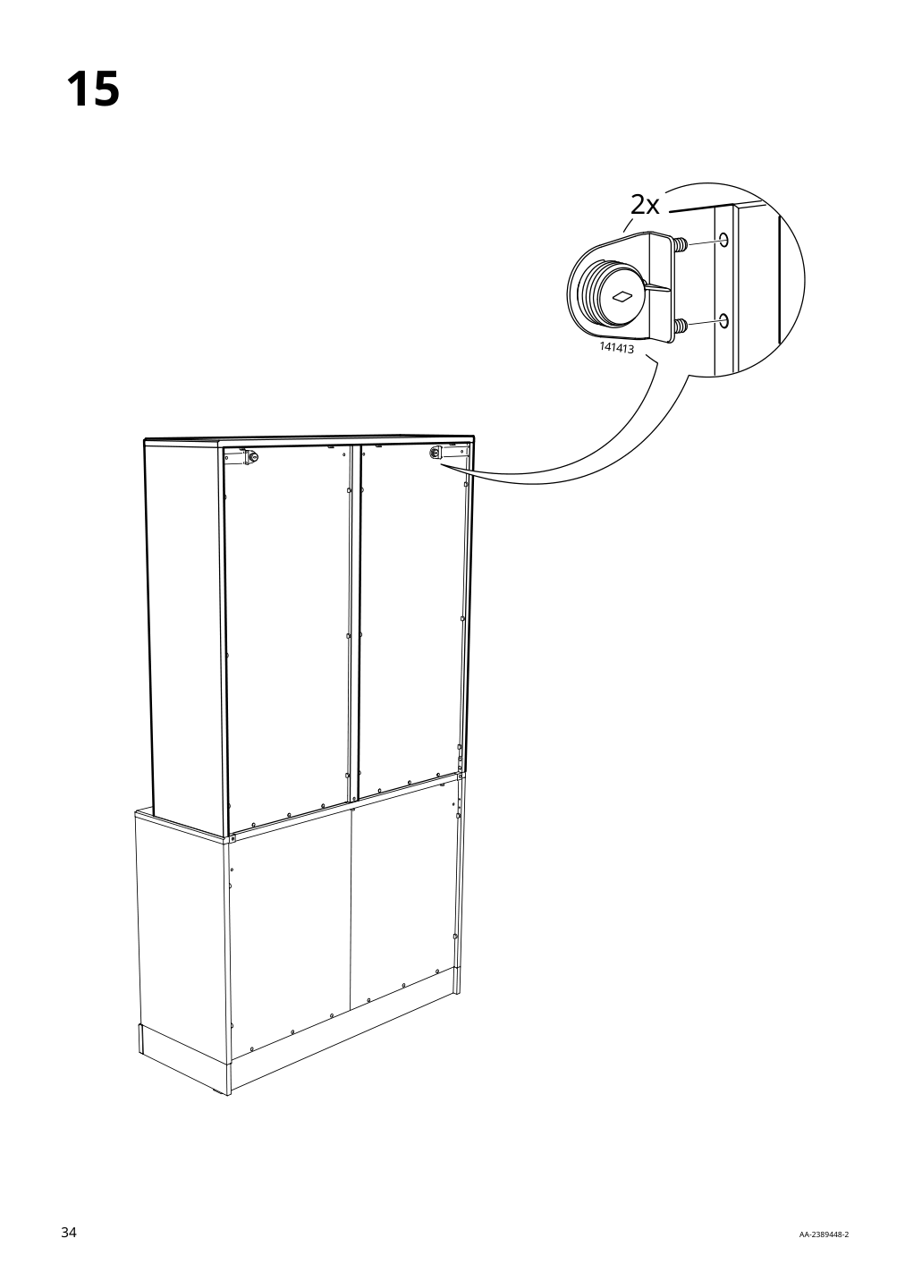 Assembly instructions for IKEA Havsta glass door cabinet black | Page 34 - IKEA HAVSTA storage with sliding glass doors 595.348.78