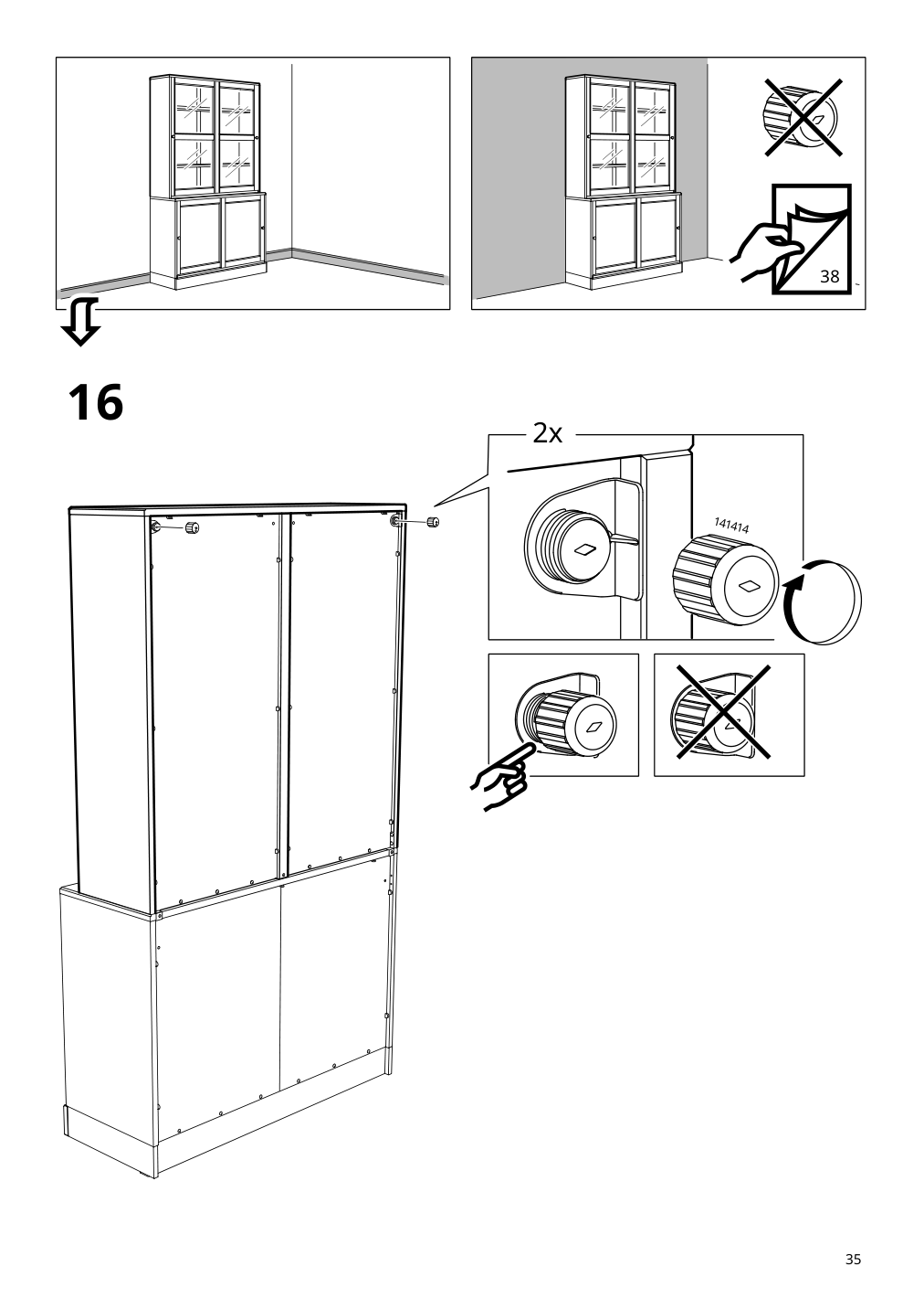 Assembly instructions for IKEA Havsta glass door cabinet black | Page 35 - IKEA HAVSTA storage with sliding glass doors 595.348.78