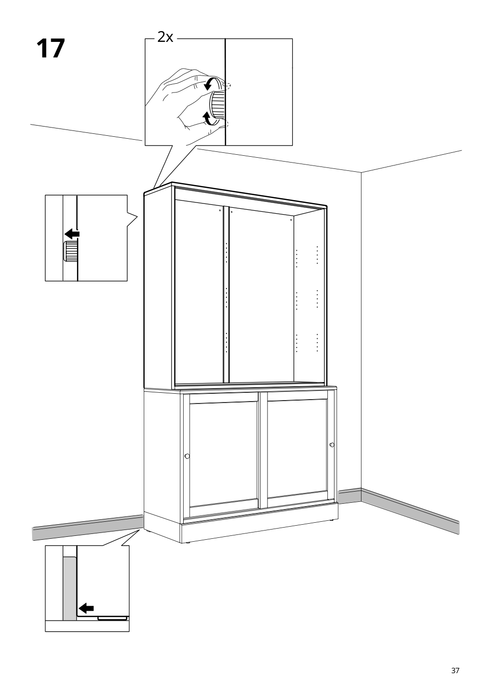 Assembly instructions for IKEA Havsta glass door cabinet black | Page 37 - IKEA HAVSTA storage with sliding glass doors 595.348.78