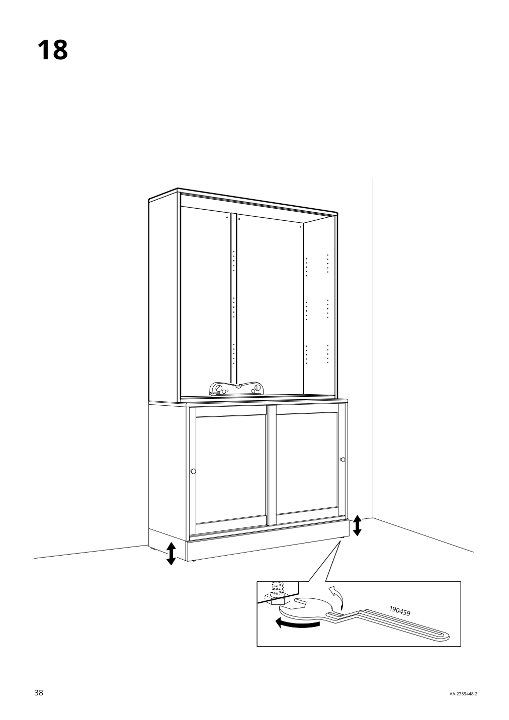 Assembly instructions for IKEA Havsta glass door cabinet black | Page 38 - IKEA HAVSTA storage with sliding glass doors 595.348.78