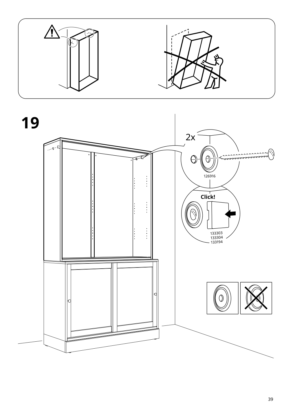 Assembly instructions for IKEA Havsta glass door cabinet black | Page 39 - IKEA HAVSTA storage with sliding glass doors 595.348.78