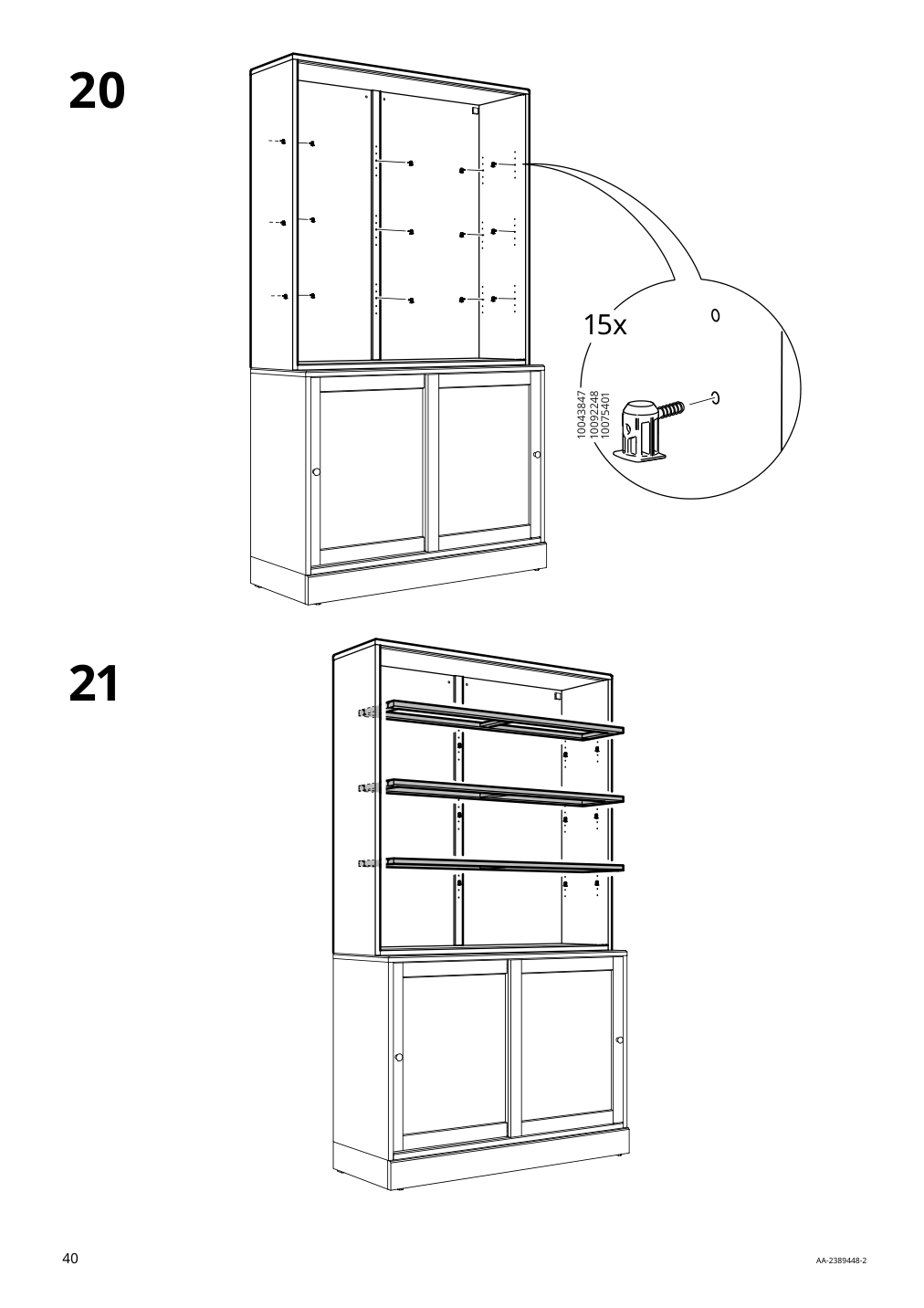 Assembly instructions for IKEA Havsta glass door cabinet black | Page 40 - IKEA HAVSTA storage with sliding glass doors 595.348.78