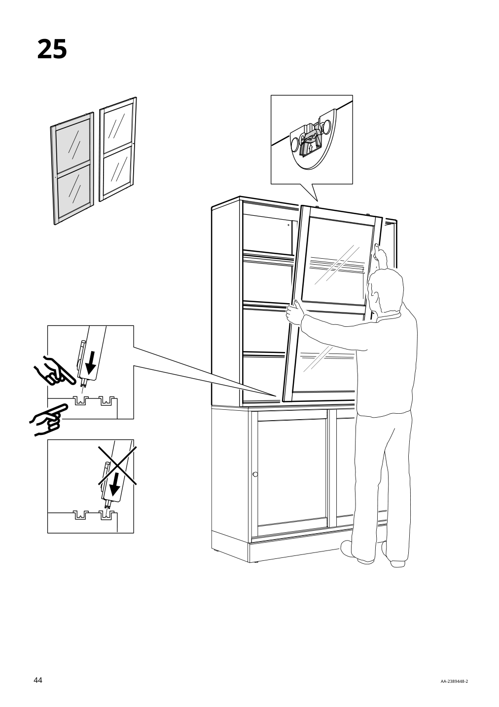 Assembly instructions for IKEA Havsta glass door cabinet black | Page 44 - IKEA HAVSTA storage with sliding glass doors 595.348.78