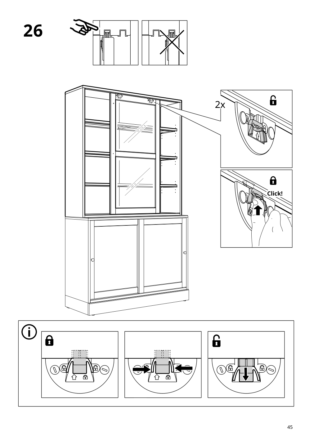 Assembly instructions for IKEA Havsta glass door cabinet black | Page 45 - IKEA HAVSTA storage with sliding glass doors 595.348.78