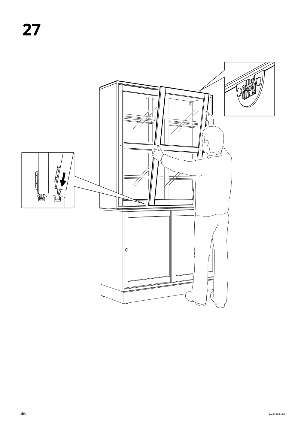 Assembly instructions for IKEA Havsta glass door cabinet black | Page 46 - IKEA HAVSTA storage with sliding glass doors 595.348.78