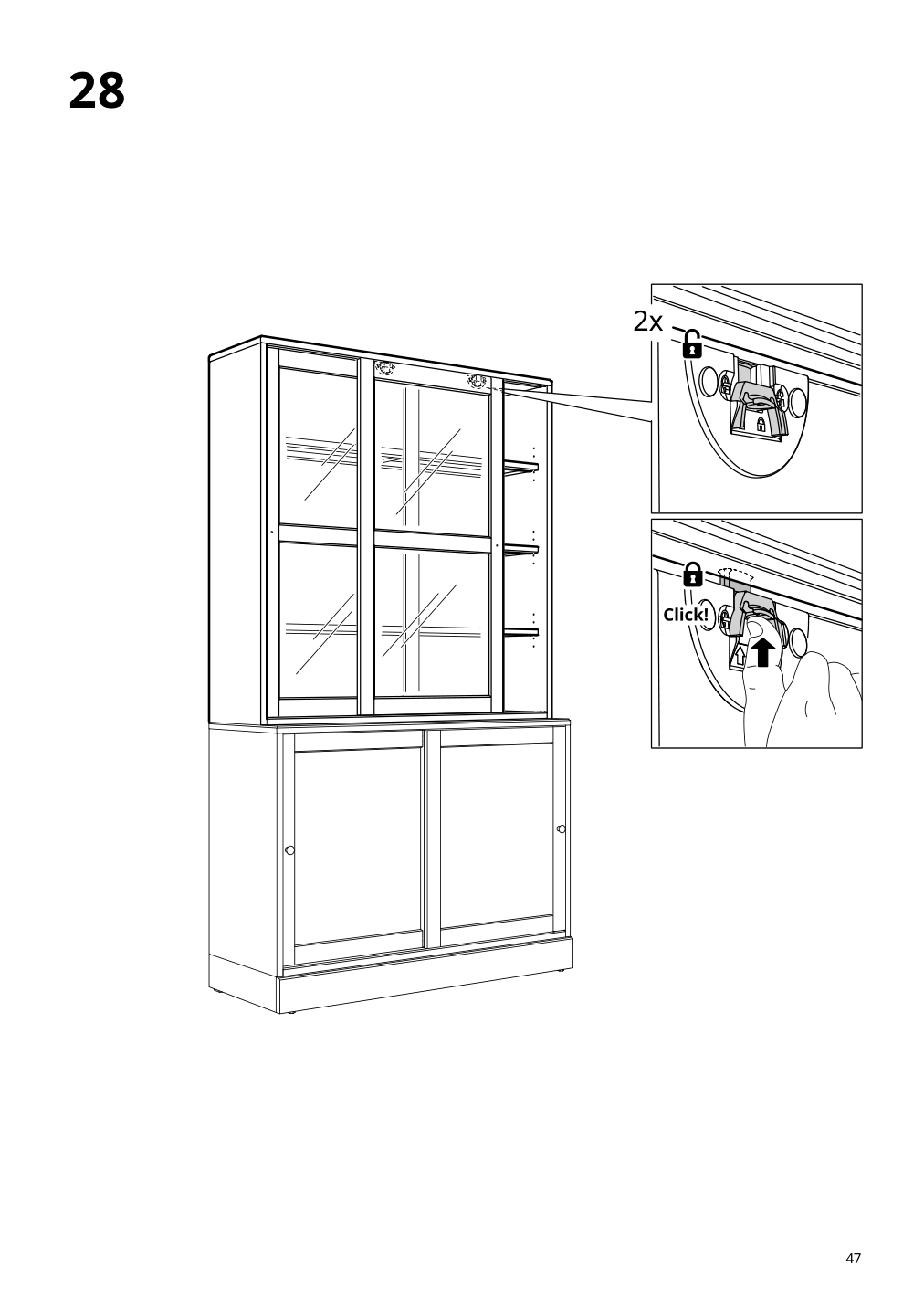 Assembly instructions for IKEA Havsta glass door cabinet black | Page 47 - IKEA HAVSTA storage with sliding glass doors 595.348.78