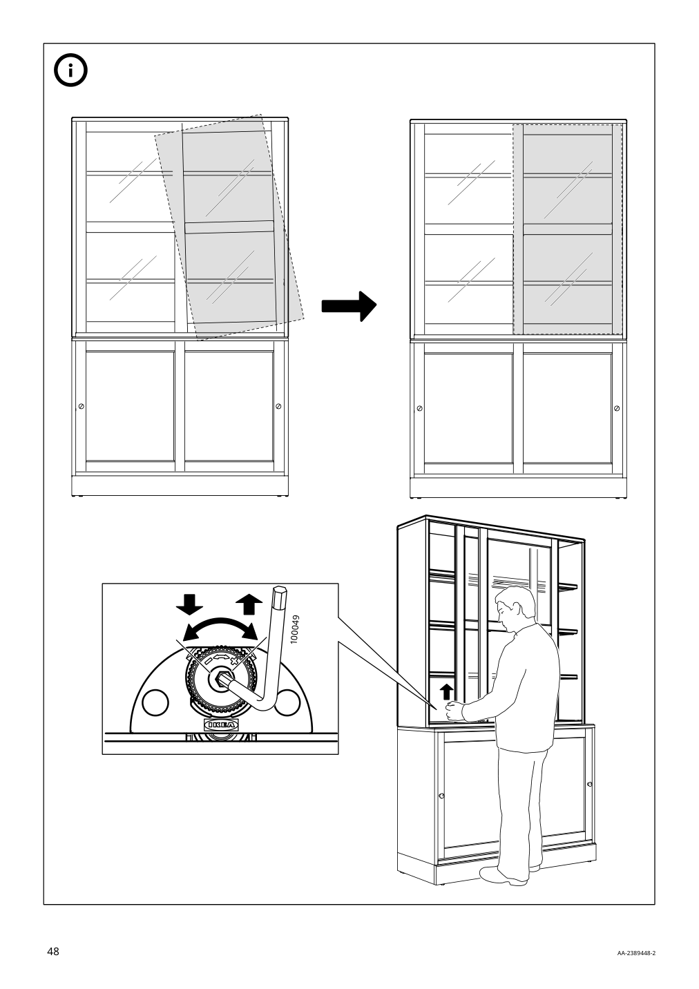 Assembly instructions for IKEA Havsta glass door cabinet black | Page 48 - IKEA HAVSTA storage with sliding glass doors 595.348.78