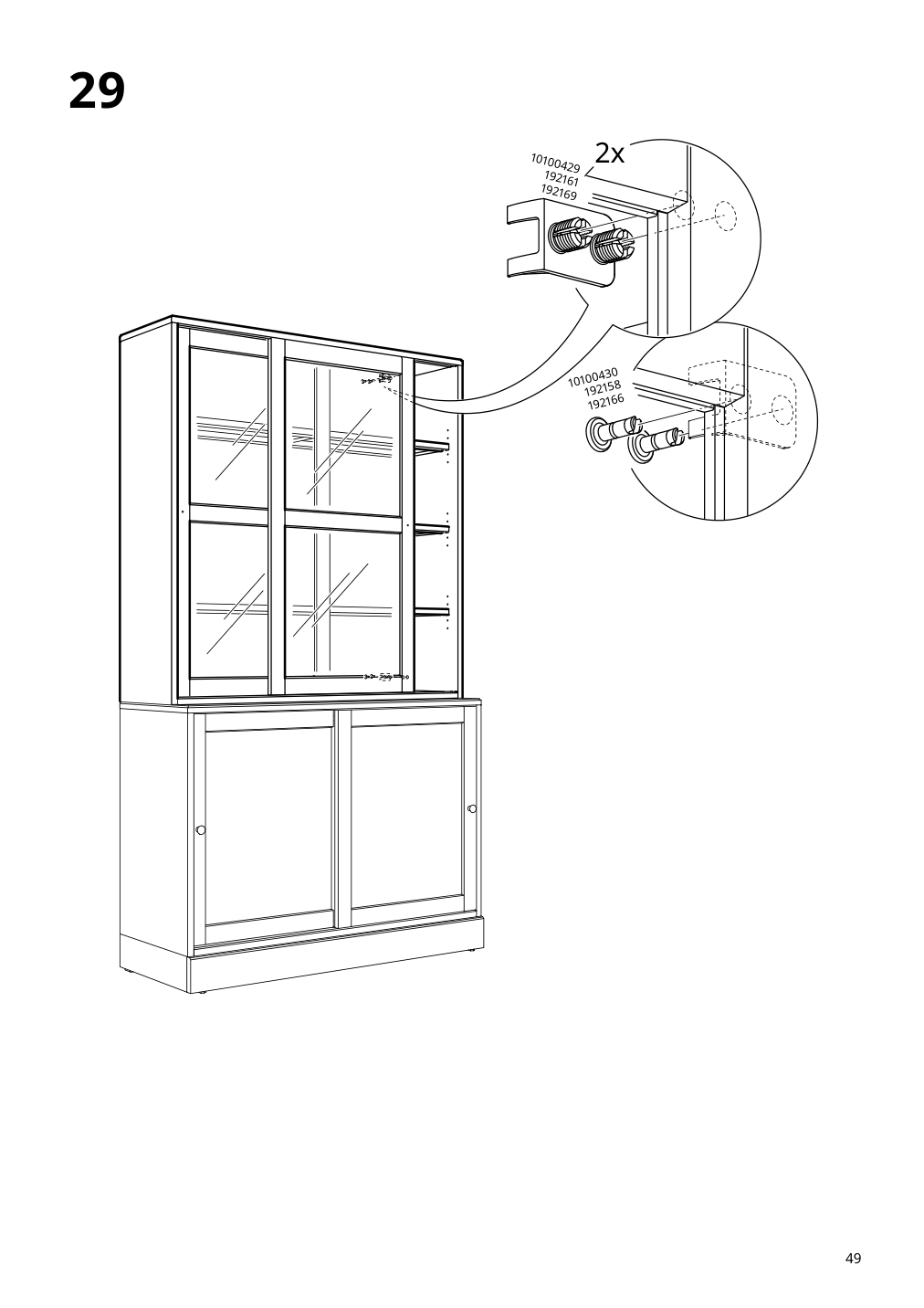 Assembly instructions for IKEA Havsta glass door cabinet black | Page 49 - IKEA HAVSTA storage with sliding glass doors 595.348.78