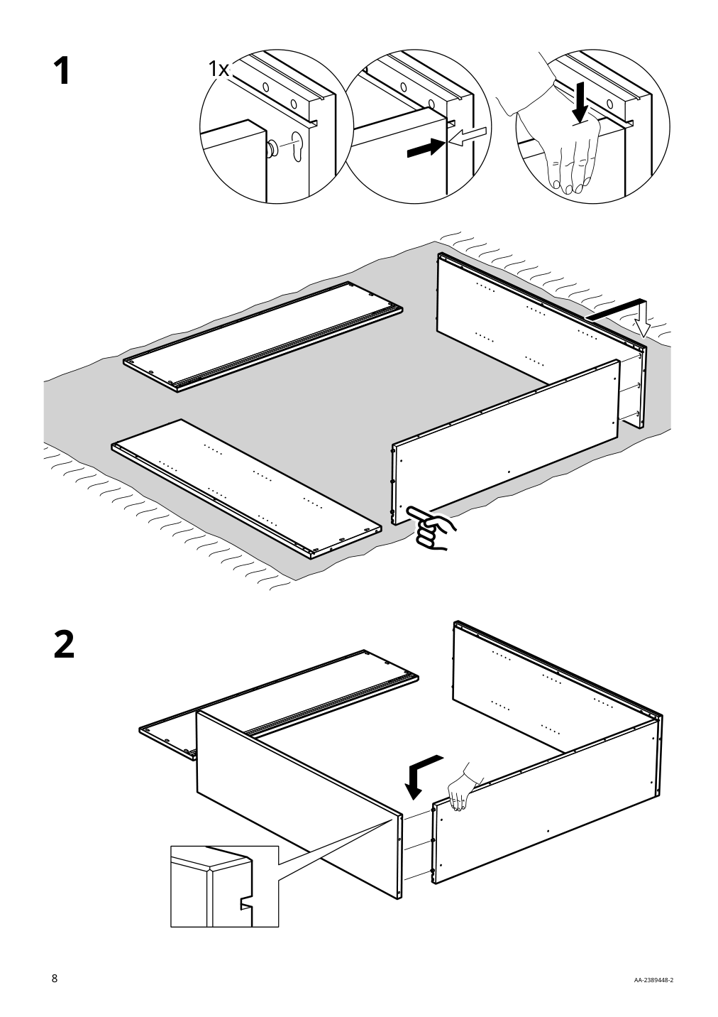 Assembly instructions for IKEA Havsta glass door cabinet black | Page 8 - IKEA HAVSTA storage with sliding glass doors 595.348.78