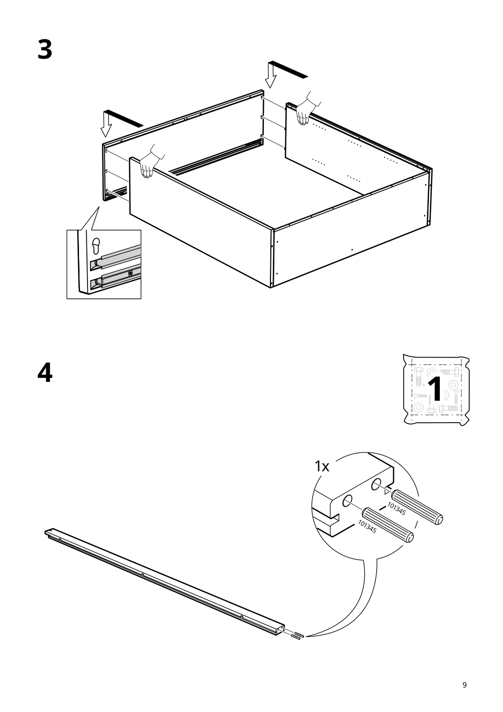 Assembly instructions for IKEA Havsta glass door cabinet black | Page 9 - IKEA HAVSTA storage with sliding glass doors 595.348.78