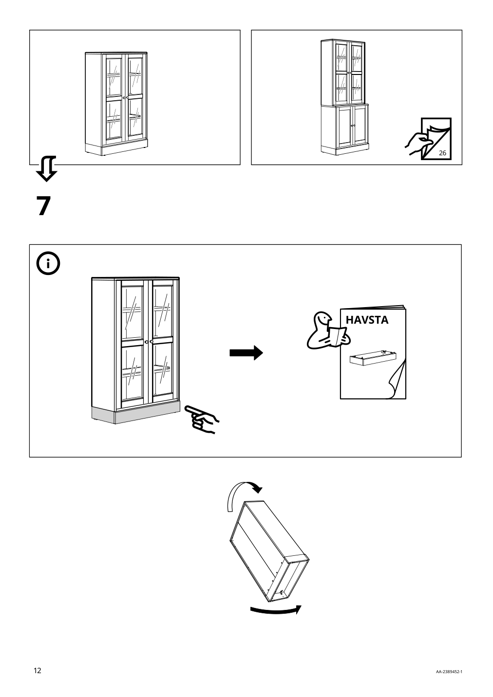 Assembly instructions for IKEA Havsta glass door cabinet gray beige | Page 12 - IKEA HAVSTA glass-door cabinet 405.292.59