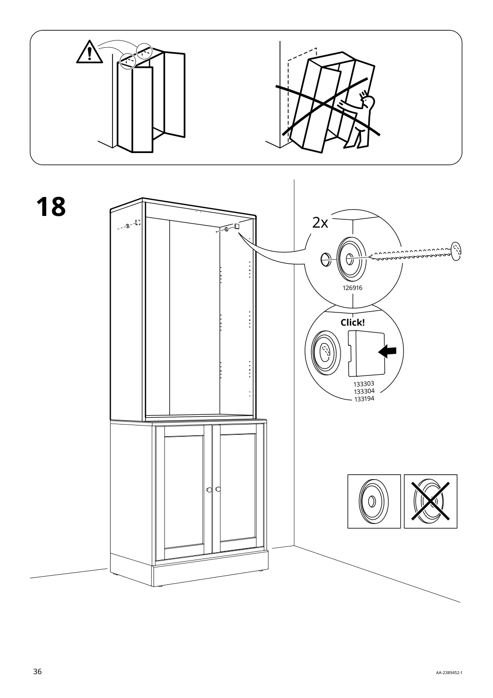 Assembly instructions for IKEA Havsta glass door cabinet gray beige | Page 36 - IKEA HAVSTA glass-door cabinet 405.292.59