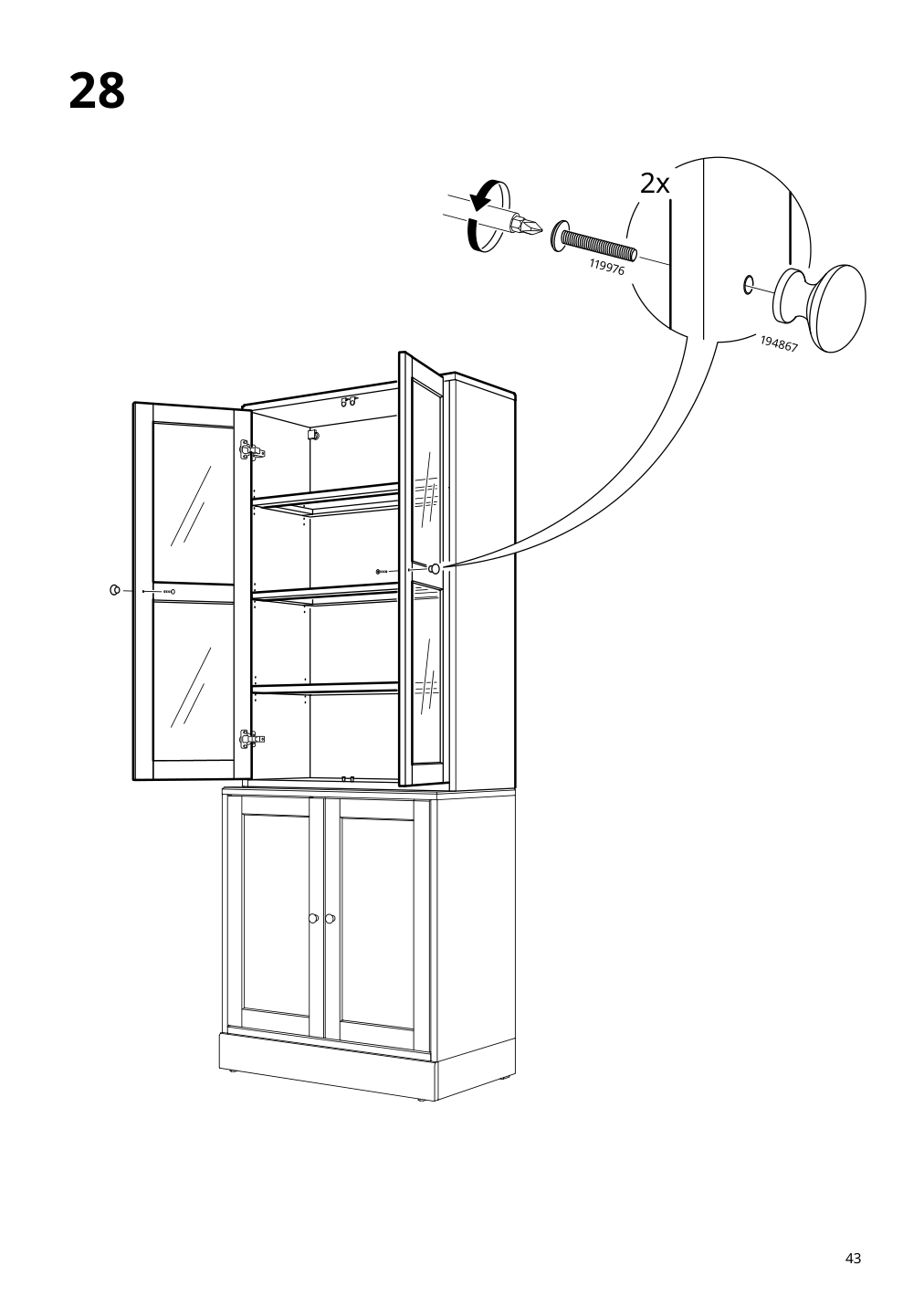 Assembly instructions for IKEA Havsta glass door cabinet gray beige | Page 43 - IKEA HAVSTA glass-door cabinet 405.292.59