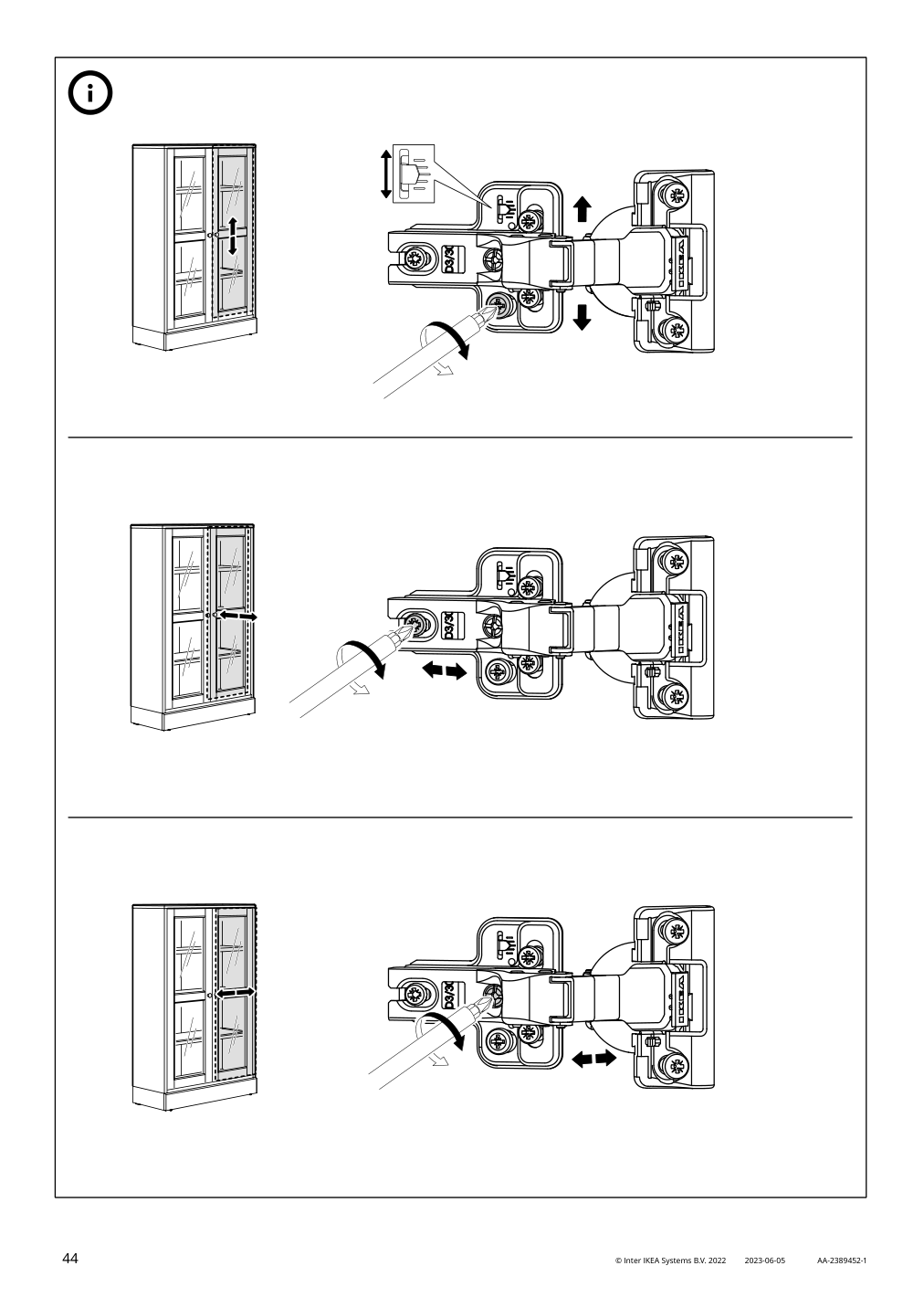 Assembly instructions for IKEA Havsta glass door cabinet gray beige | Page 44 - IKEA HAVSTA glass-door cabinet 405.292.59