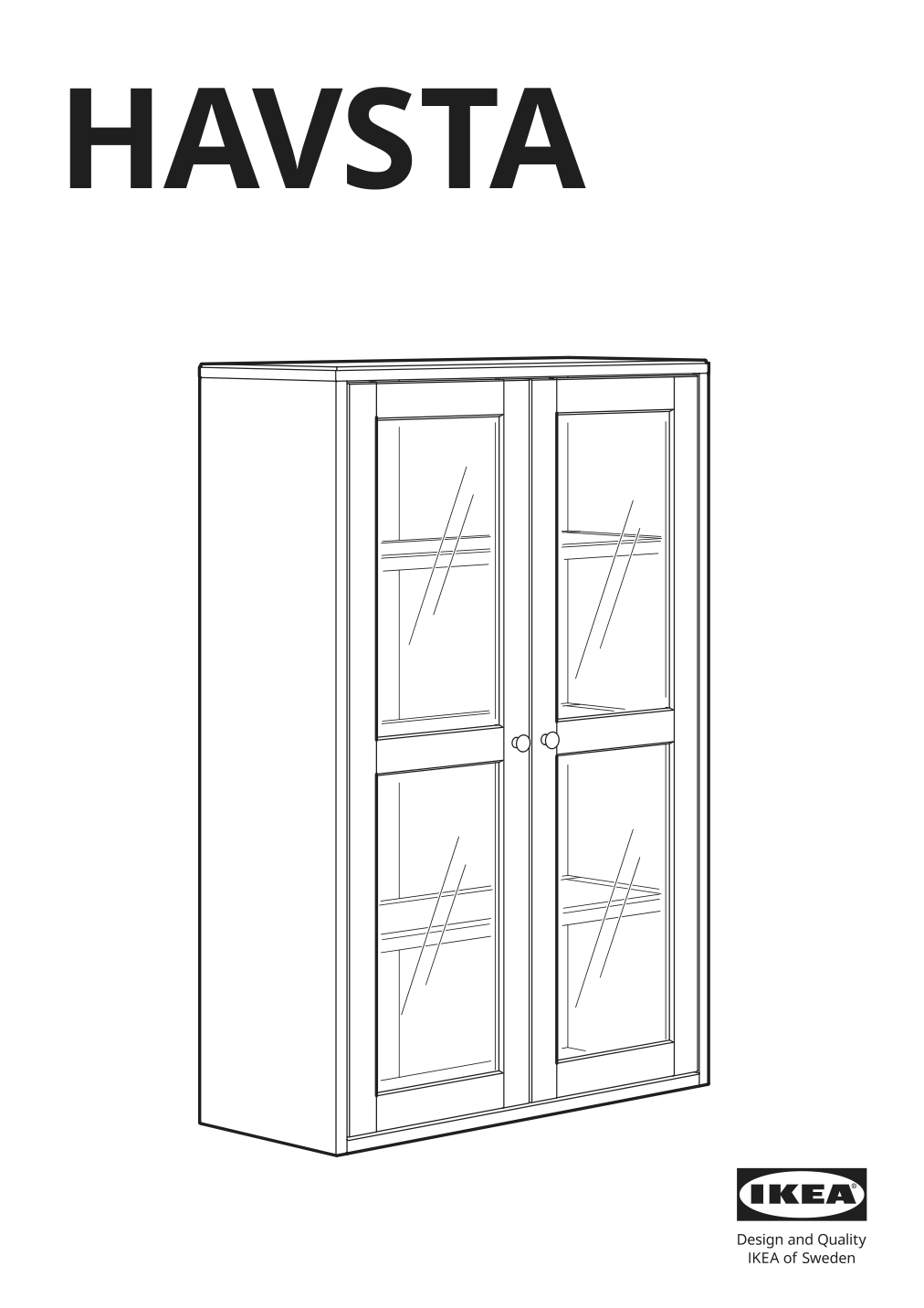 Assembly instructions for IKEA Havsta glass door cabinet gray | Page 1 - IKEA HAVSTA glass-door cabinet with base 292.751.07