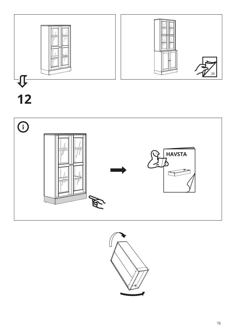 Assembly instructions for IKEA Havsta glass door cabinet gray | Page 15 - IKEA HAVSTA storage combination w/glass doors 492.659.23