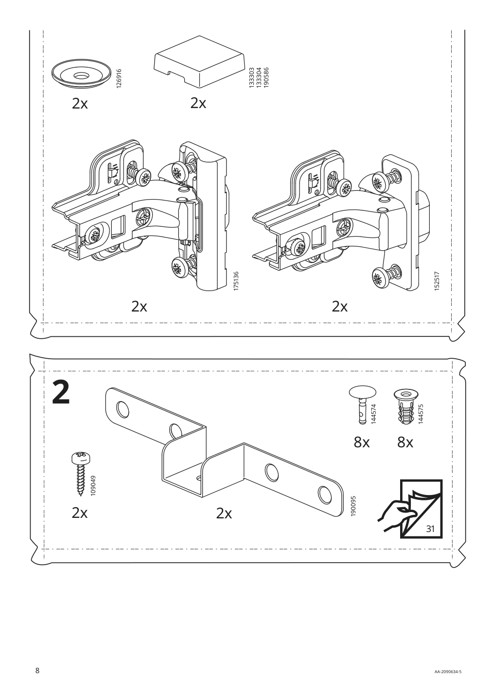 Assembly instructions for IKEA Havsta glass door cabinet gray | Page 8 - IKEA HAVSTA storage combination w/glass doors 492.659.23