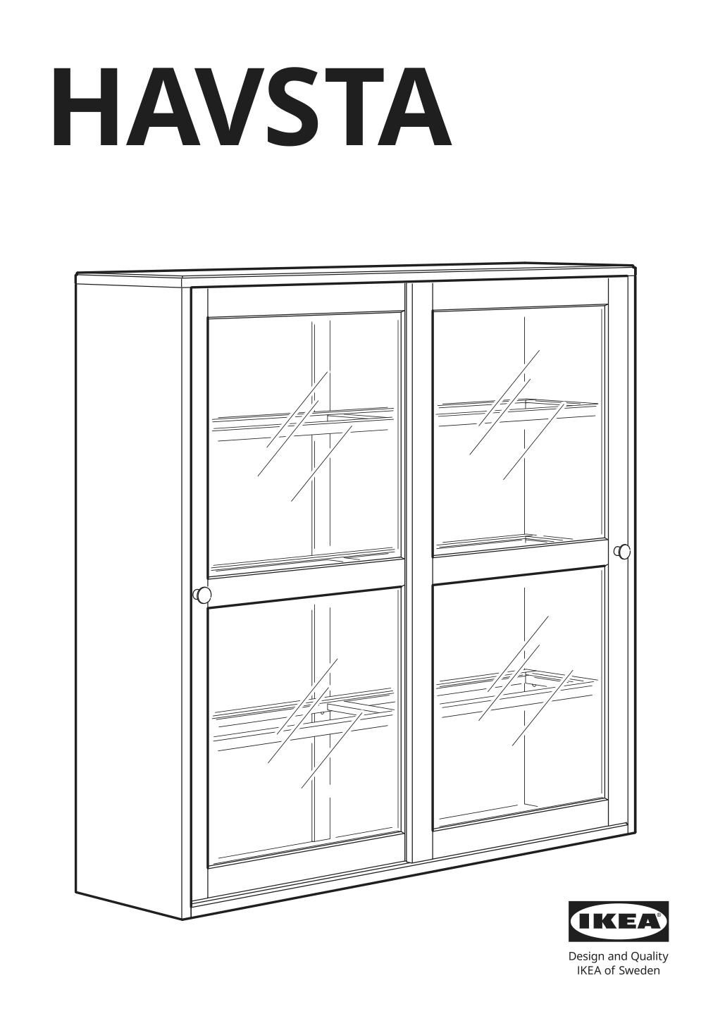 Assembly instructions for IKEA Havsta glass door cabinet gray | Page 1 - IKEA HAVSTA storage with sliding glass doors 192.659.05