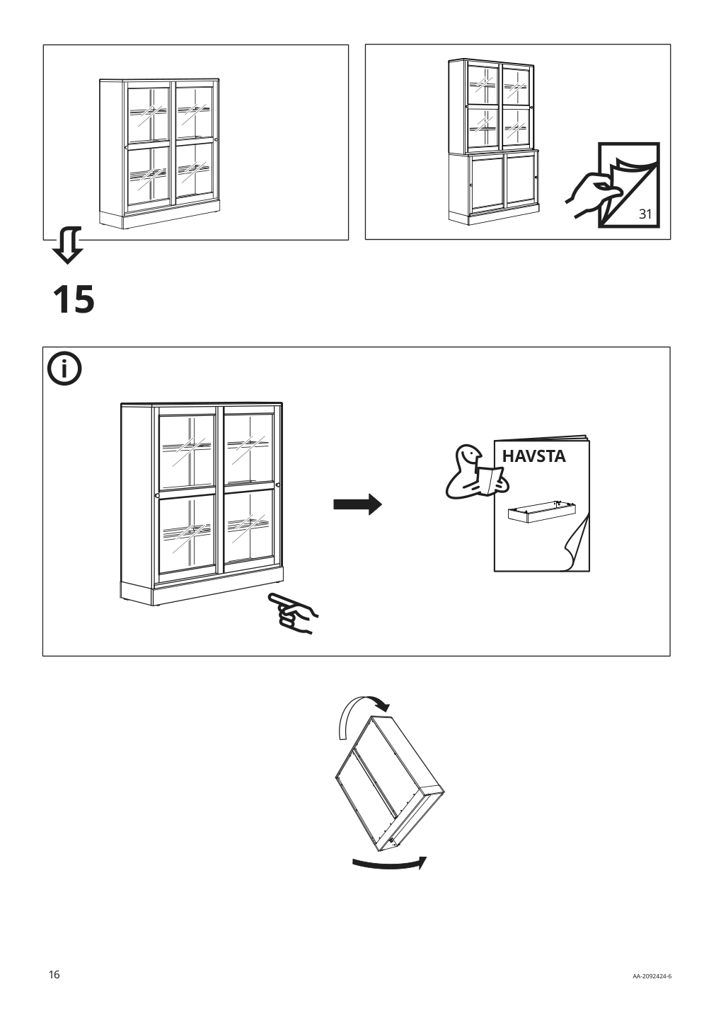 Assembly instructions for IKEA Havsta glass door cabinet gray | Page 16 - IKEA HAVSTA glass-door cabinet with base 392.751.16