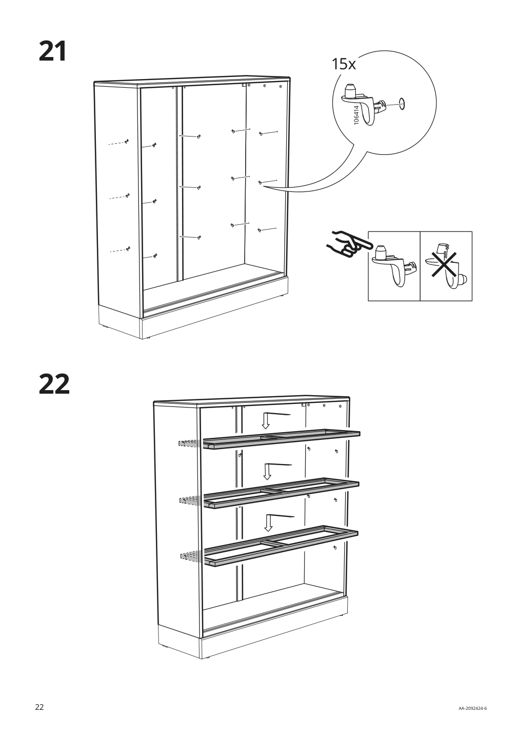 Assembly instructions for IKEA Havsta glass door cabinet gray | Page 22 - IKEA HAVSTA storage with sliding glass doors 192.659.05