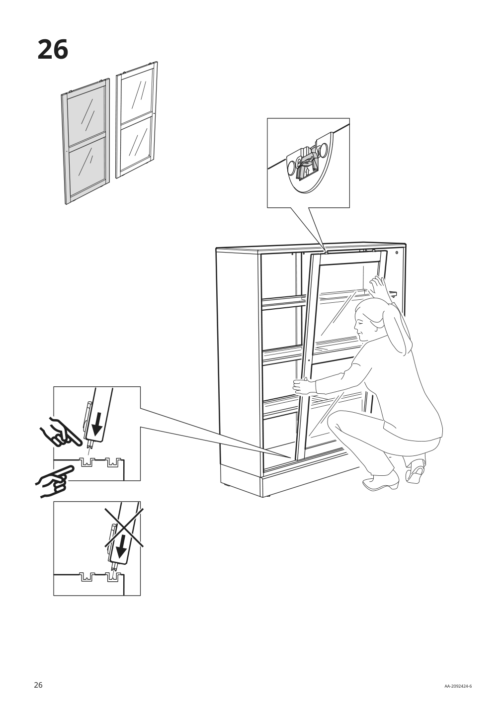 Assembly instructions for IKEA Havsta glass door cabinet gray | Page 26 - IKEA HAVSTA storage with sliding glass doors 192.659.05