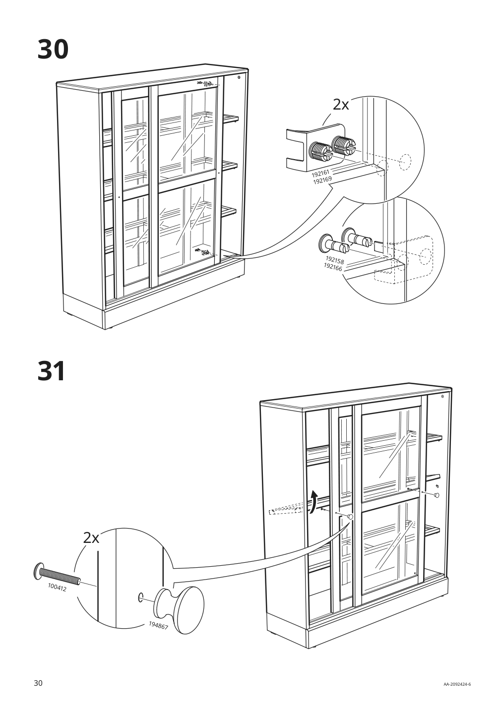 Assembly instructions for IKEA Havsta glass door cabinet gray | Page 30 - IKEA HAVSTA storage with sliding glass doors 892.752.32