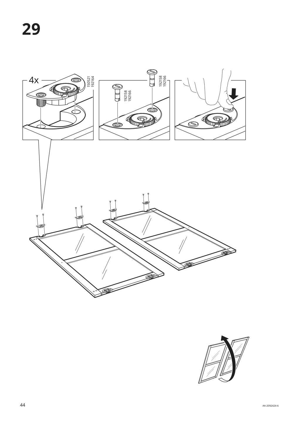 Assembly instructions for IKEA Havsta glass door cabinet gray | Page 44 - IKEA HAVSTA storage with sliding glass doors 192.659.05