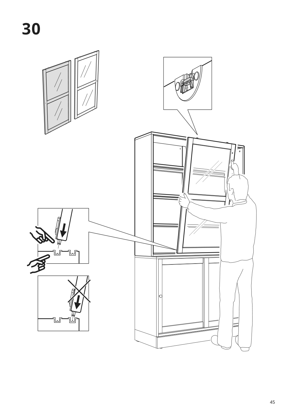 Assembly instructions for IKEA Havsta glass door cabinet gray | Page 45 - IKEA HAVSTA storage with sliding glass doors 192.660.66