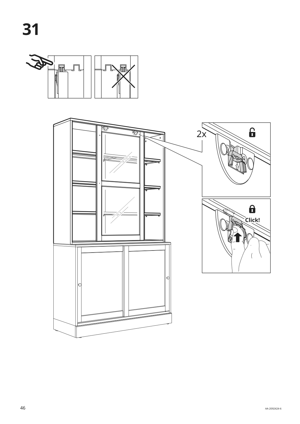 Assembly instructions for IKEA Havsta glass door cabinet gray | Page 46 - IKEA HAVSTA storage with sliding glass doors 192.660.66