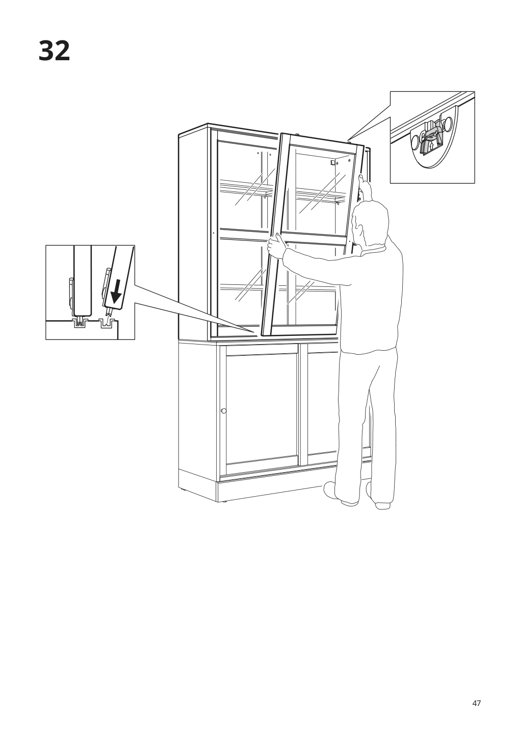 Assembly instructions for IKEA Havsta glass door cabinet gray | Page 47 - IKEA HAVSTA storage with sliding glass doors 192.660.66