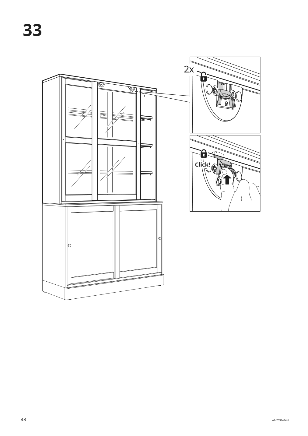 Assembly instructions for IKEA Havsta glass door cabinet gray | Page 48 - IKEA HAVSTA storage with sliding glass doors 192.659.05