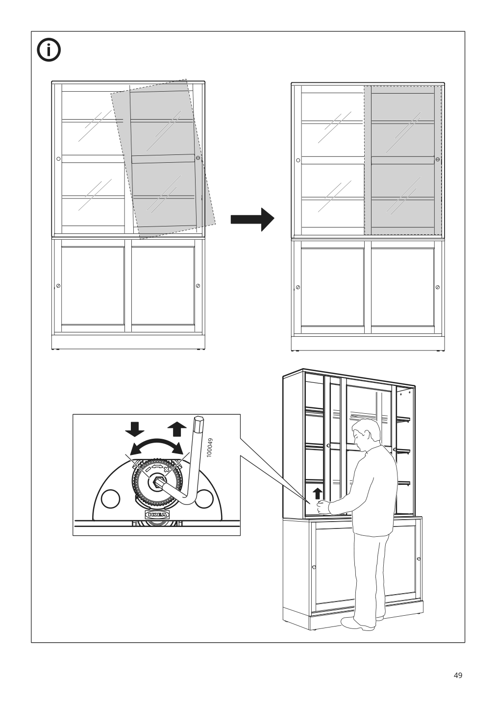 Assembly instructions for IKEA Havsta glass door cabinet gray | Page 49 - IKEA HAVSTA storage with sliding glass doors 192.660.66