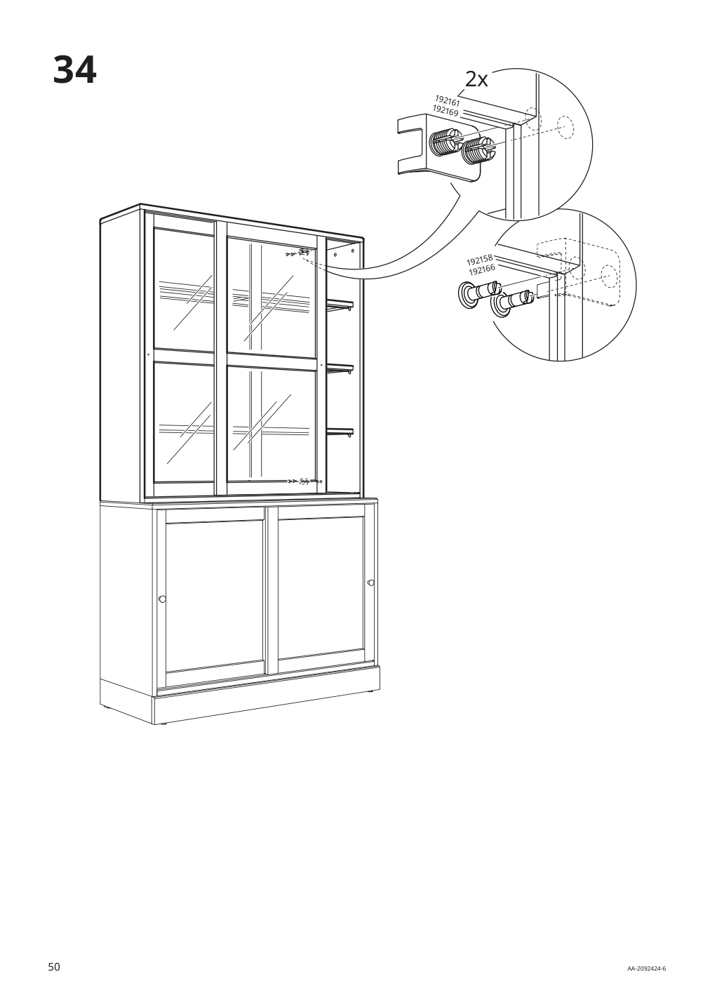 Assembly instructions for IKEA Havsta glass door cabinet gray | Page 50 - IKEA HAVSTA glass-door cabinet 004.151.94