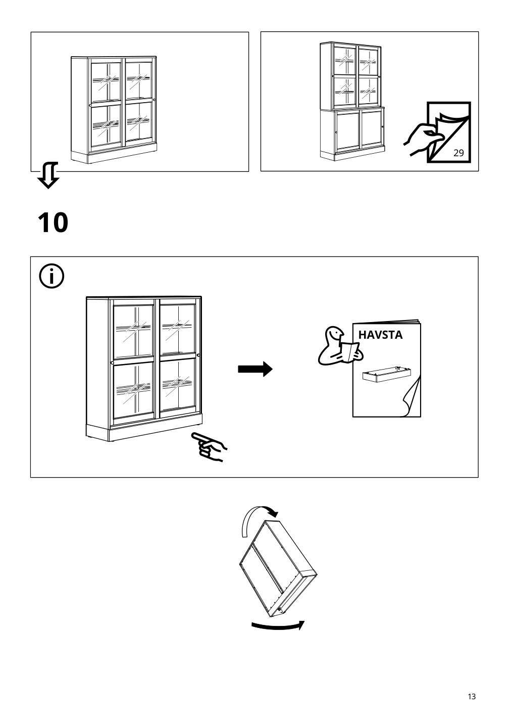 Assembly instructions for IKEA Havsta glass door cabinet white | Page 13 - IKEA HAVSTA storage with sliding glass doors 195.348.80